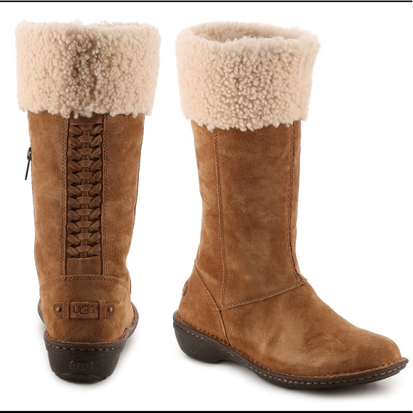 Ugg Shoes | Ugg Womens Suede Leather Shearling Karyn Cuff Boots 1005449 Size 7 | Color: Brown/Tan | Size: 7 | Johnsonka22's Closet